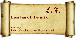 Leonhardt Henrik névjegykártya